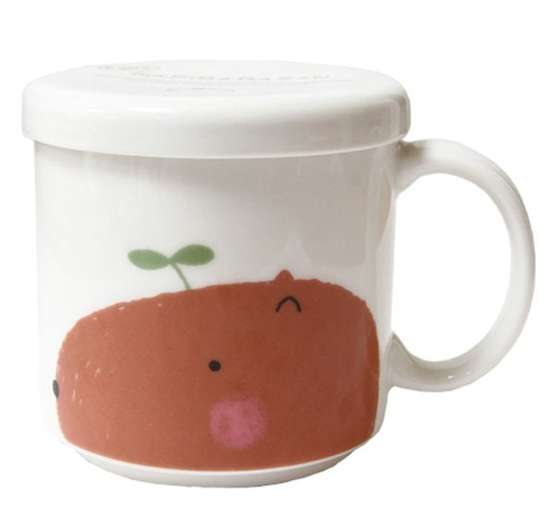 【Kato Izumo】 KAPIBARASAN Pigeon Jun ★ Pigeon Jun hide and seek patterns attached to the mug / coffee cup (Made in Japan) - แก้วมัค/แก้วกาแฟ - กระดาษ สีนำ้ตาล