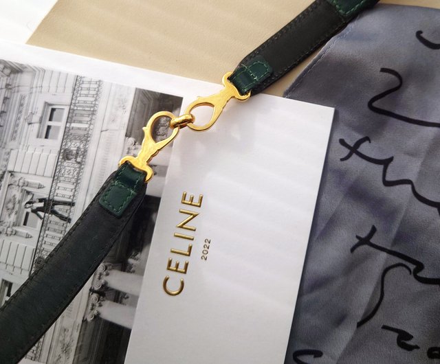 Second-hand unique CELINE gold buckle chain green gold