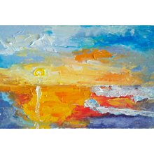 カラス絵画レイヴンオリジナルウォールアート鳥アートワークミニ