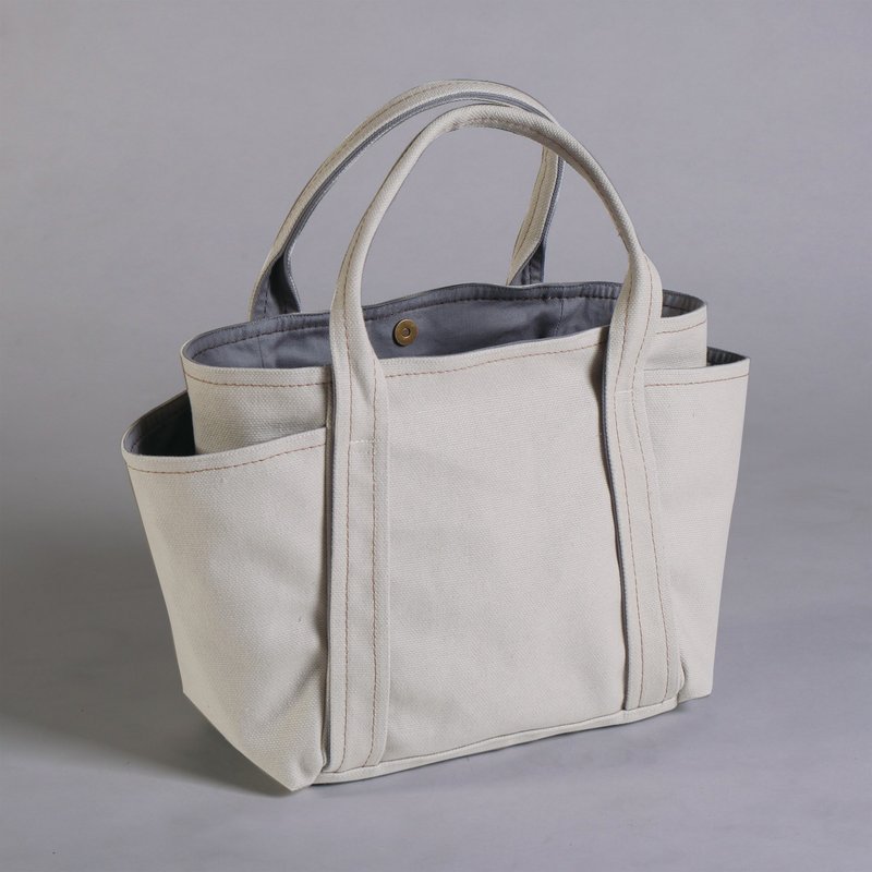 Magnetic buckle-canvas universal handbag-off-white (small) - Messenger Bags & Sling Bags - Cotton & Hemp White