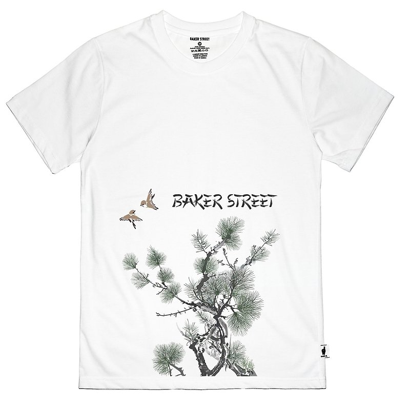 【英國 Baker Street 貝克街】中性版 - 純棉短袖T - 中國印象A款 - T 恤 - 棉．麻 白色