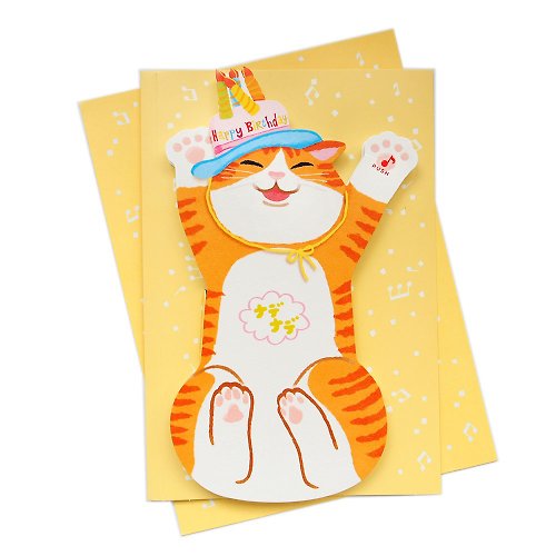 205剪刀石頭紙 音樂/音效卡片-貓咪的祝賀【Hallmark-JP日本卡 生日祝福】