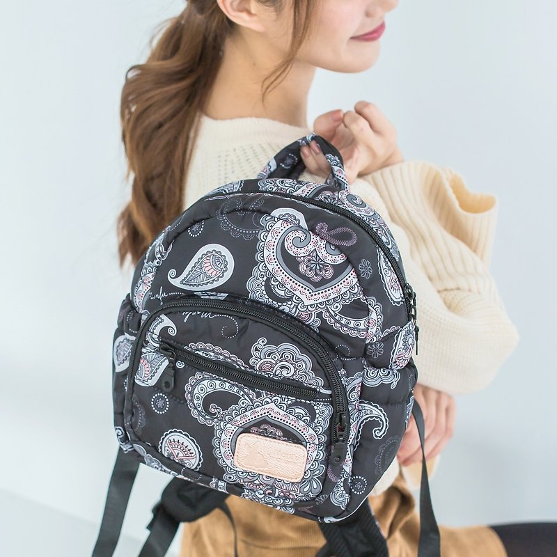 The baby grows up [carry your own things] Back children's bag-Paisley - Diaper Bags - Polyester Black