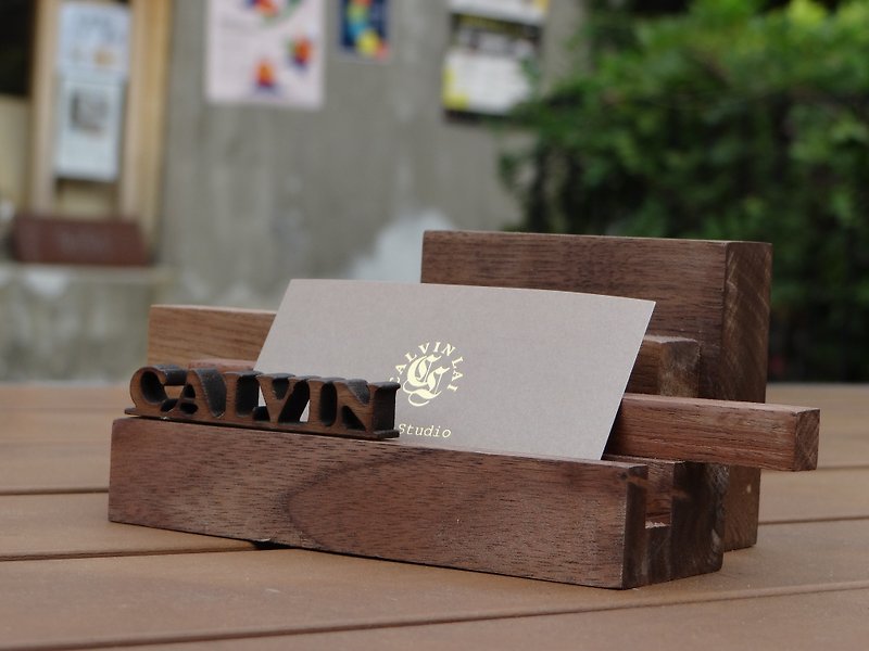 "CL Studio" [modern simple - geometric style wooden mobile phone holder / business card holder] N69 - Card Stands - Wood 