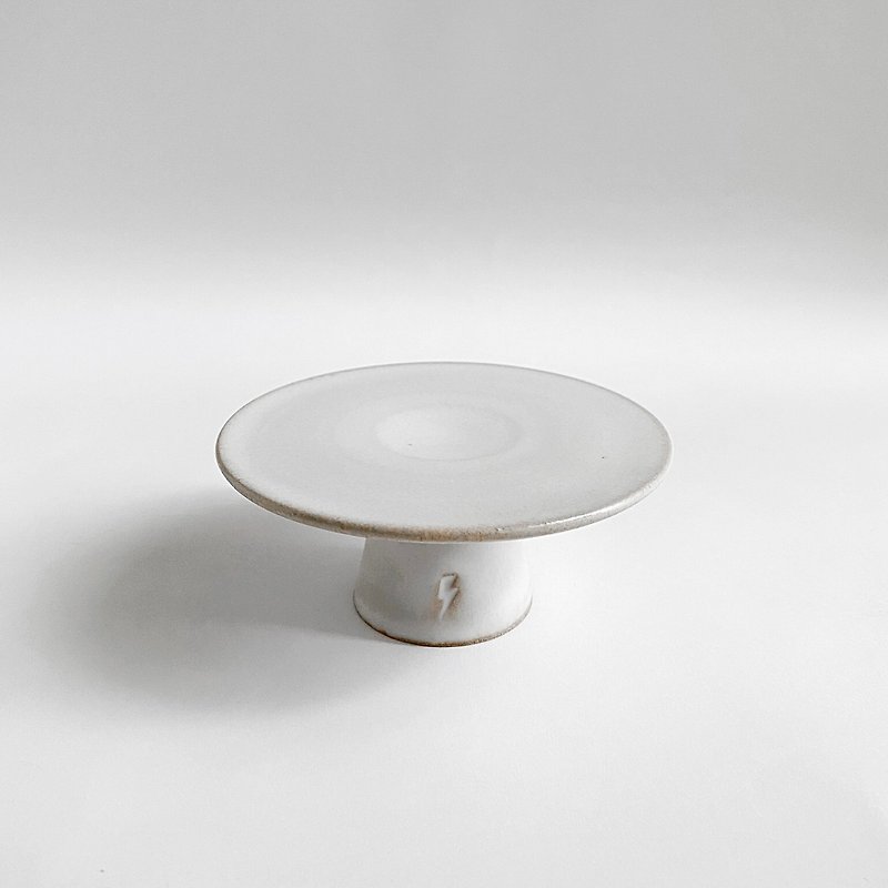 [Small high plate series] White glaze small high plate No. 18 - ของวางตกแต่ง - ดินเผา ขาว