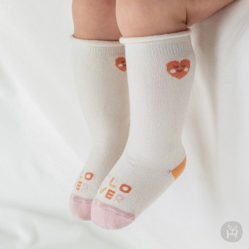 日安朵朵 Happy Prince 韓國製 Shudy愛心捲邊嬰兒童及膝襪
