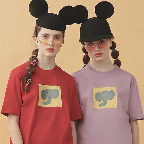 PROD PRODBldg 原創設計T恤女短袖可愛大象韓版寬松學生半袖上衣情侶裝