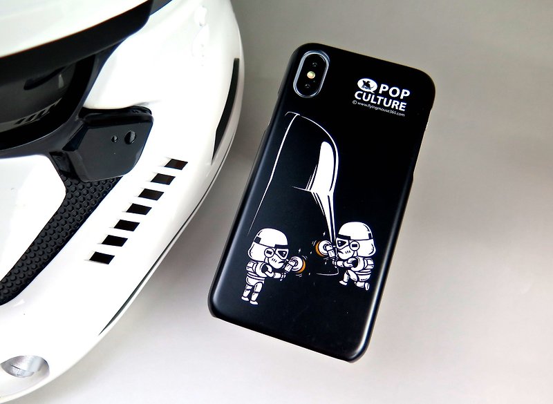 iPhone XS / X / 6sフライングマウス漫画ホワイトソルジャー電話ケース電話ケースボーイギフト - スマホケース - プラスチック ブラック