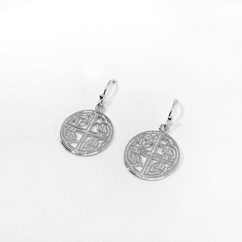 Traditional decoration│925 sterling silver handmade earrings - Earrings & Clip-ons - Sterling Silver Silver