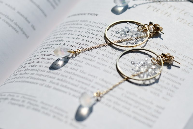 Unmelted snowflake earrings - ต่างหู - แก้ว ขาว
