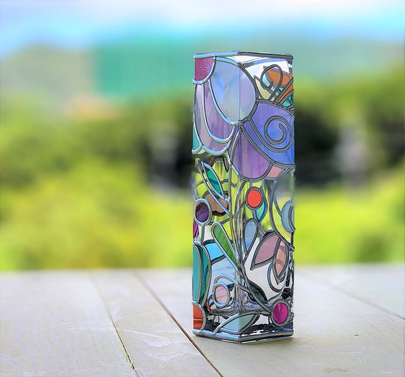 グラスアート一輪挿し ティンカーベル 3 - 花瓶/花器 - 玻璃 多色