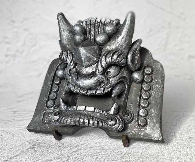 瓦　鬼瓦　口つむり　7寸  1点物  魔除け等に… 瓦 鬼瓦 口つむり 7寸 1点物 魔除け等に…