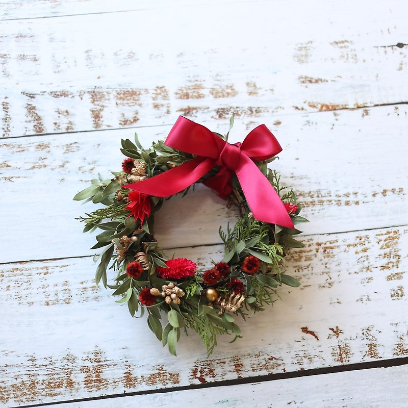 璎珞 Manor*WR10*Wreath / Everlasting Flower Dry Flower / Christmas Wreath / Exchange Gift / Christmas - ของวางตกแต่ง - พืช/ดอกไม้ 