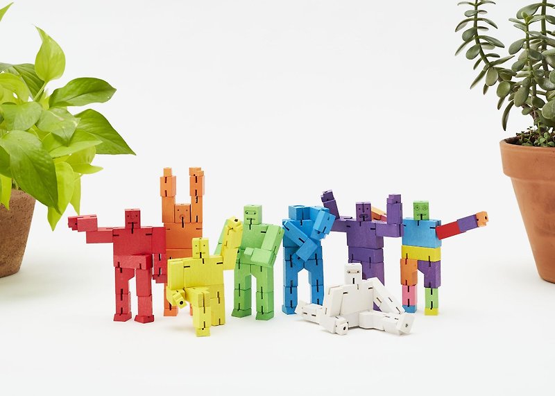 American Areawareビルディングブロック変形ロボット（大） -  2色オプション - 知育玩具・ぬいぐるみ - 木製 多色