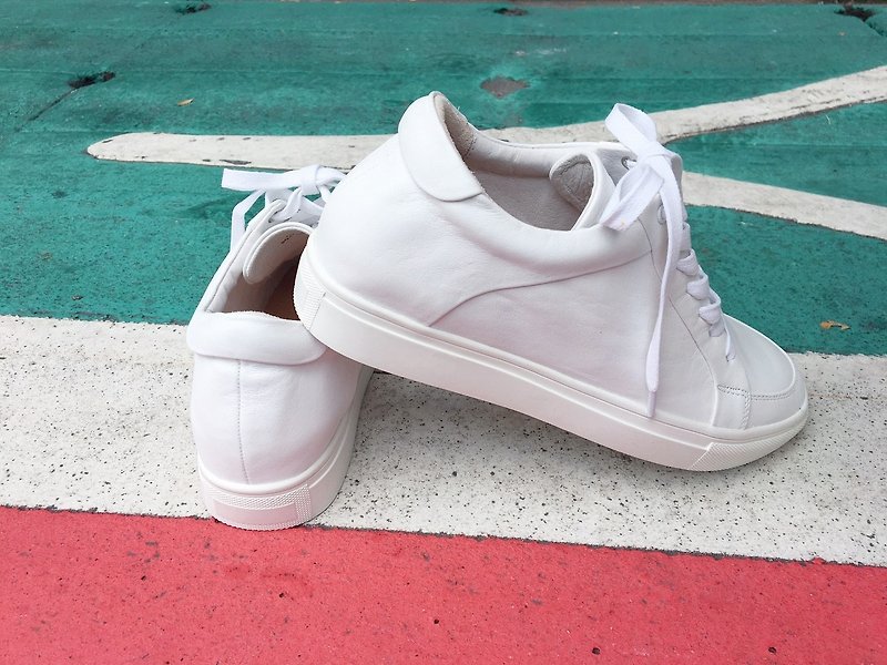 Painting # 8043 || calf leather sole shoes pure white ||