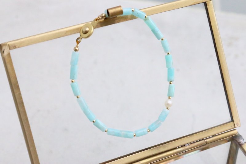 Bracelet Tianhe Stone Topaz-Little Raindrops- - Bracelets - Gemstone Green