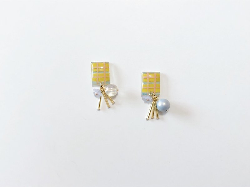Flower Melody Series-Magic Flower Handmade Earrings Hand-painted Sticker Ear Lobe Drop Ear Pin/ Clip-On - ต่างหู - วัสดุอื่นๆ 