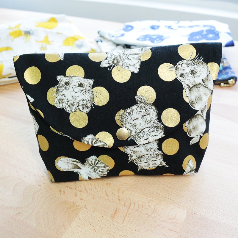 [WONDERDROP golden dot cat] cosmetic bag sundries bag storage cat and rabbit