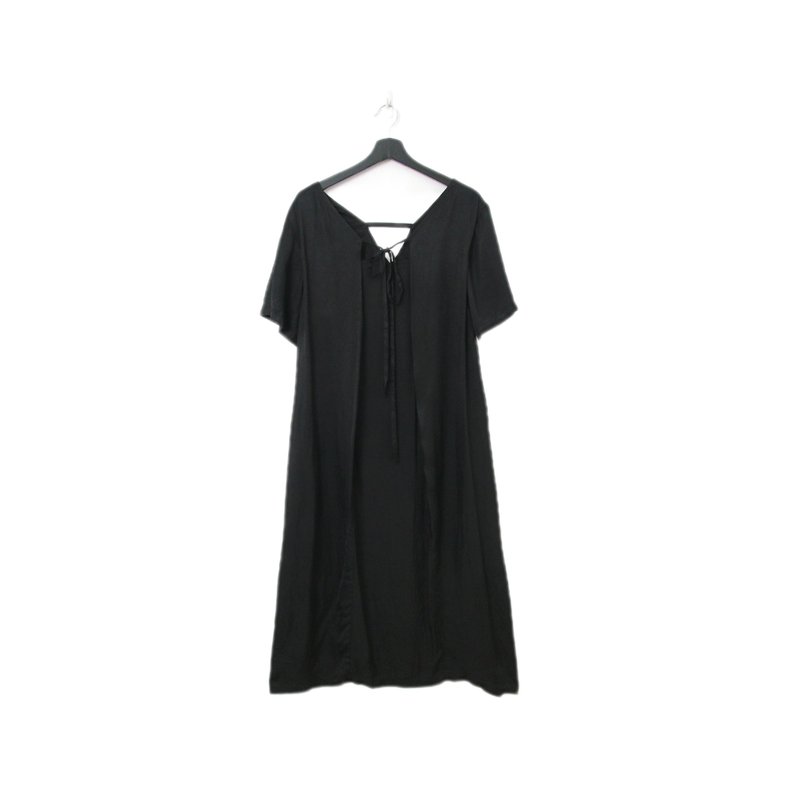 Back to Green-復古長洋裝 假兩件 綁帶Ls-44//vintage dress - 洋裝/連身裙 - 棉．麻 