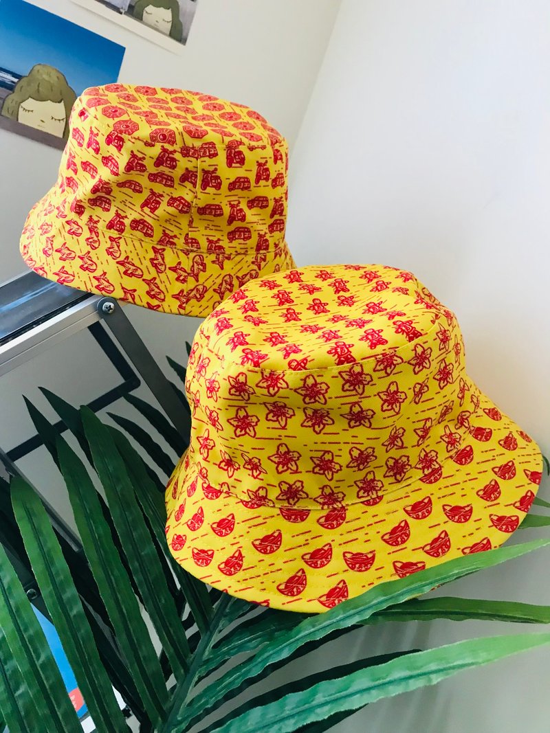 Wenbo Limited._.Taiwan Faith Warm Charm-Original Illustration Printed Fisherman Hat - หมวก - ผ้าฝ้าย/ผ้าลินิน 
