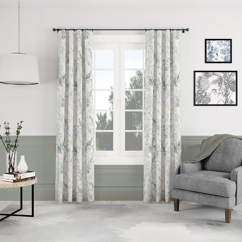 HC printed curtain European and American flower version HC7004 Kingfisher Green - ม่านและป้ายประตู - เส้นใยสังเคราะห์ 