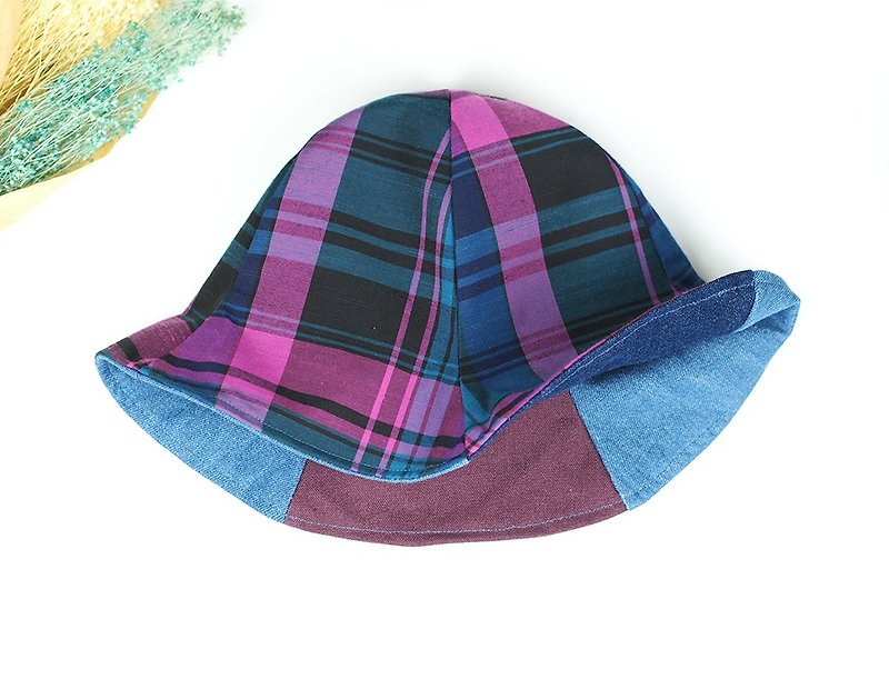 Hand-made double-sided design hat  - Hats & Caps - Cotton & Hemp Purple