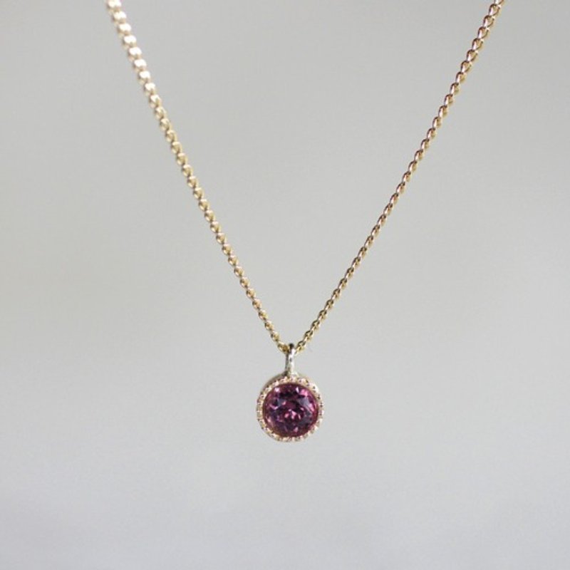 Garnet birthstone necklace   P033K10RG - 項鍊 - 寶石 紅色