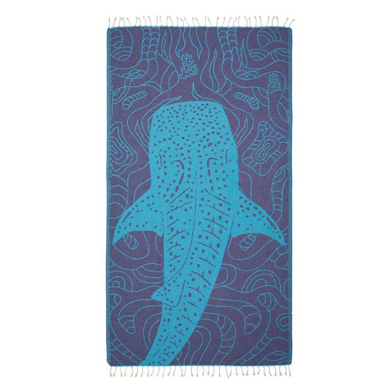 Outdoor Nation Summer Turkish Beach Towel/Towel/Whale Shark Fantasy_Fantasy Blue - Towels - Cotton & Hemp 