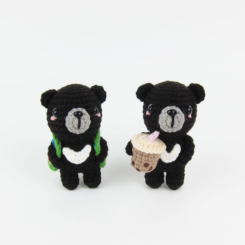 【Taiwanese Black Bear】Keychain/Decoration - ที่ห้อยกุญแจ - ไฟเบอร์อื่นๆ สีดำ