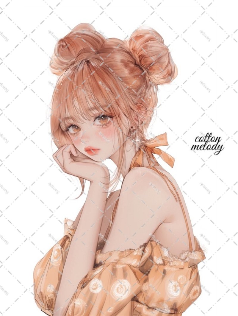 original sticker no.6444 人物ステッカー オリジナルステッカー 人物ステッカー 女の子ステッカー オリジナル人物ステッカー - 貼紙 - 紙 
