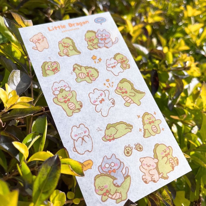 Working Kuma Lolo - Little Dragon - Stickers - Paper Green