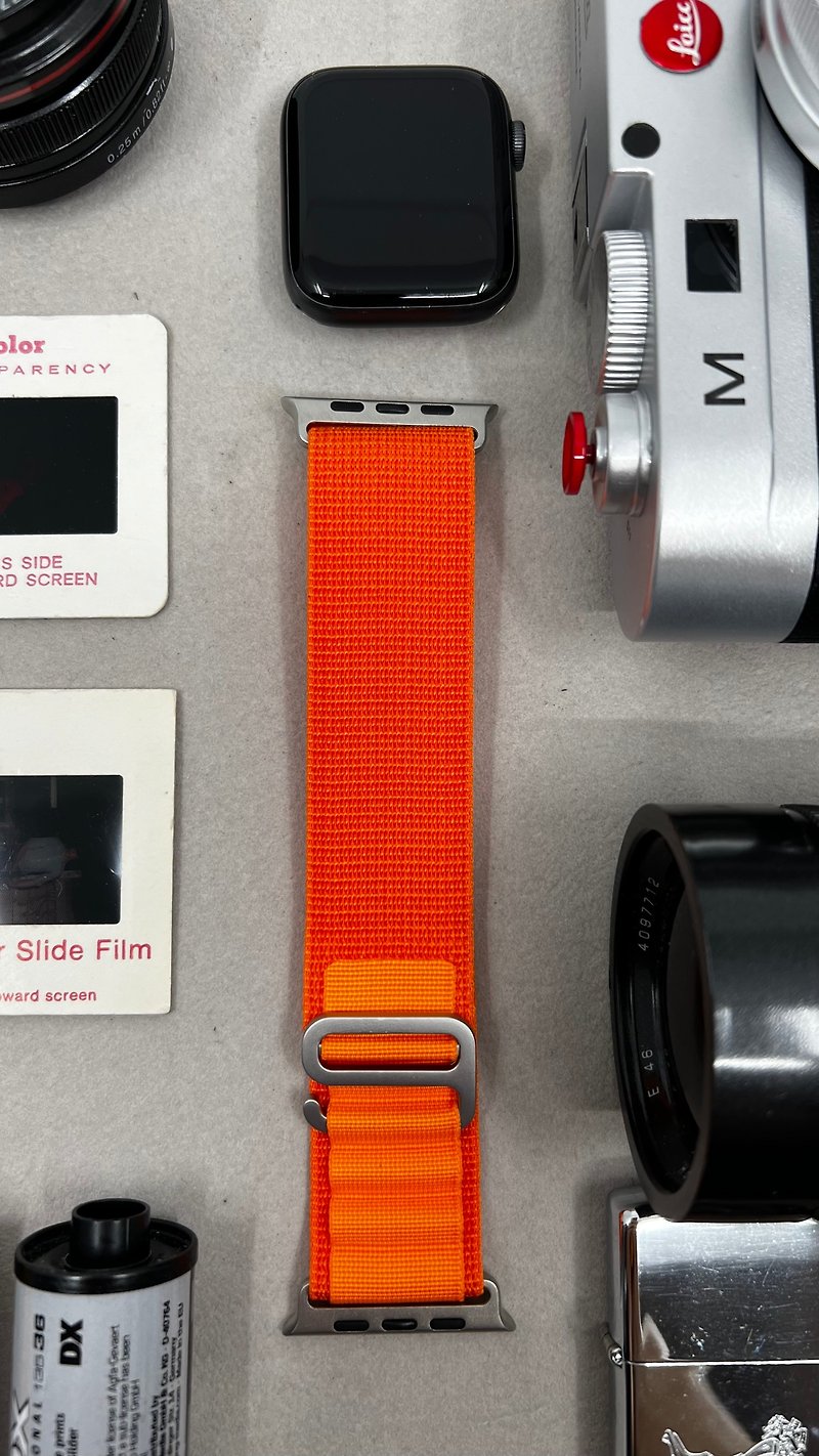 Apple Watch Ultra 49mm 多色 橘子色 Alpine Loop腕錶高山環錶帶 - 錶帶 - 其他人造纖維 