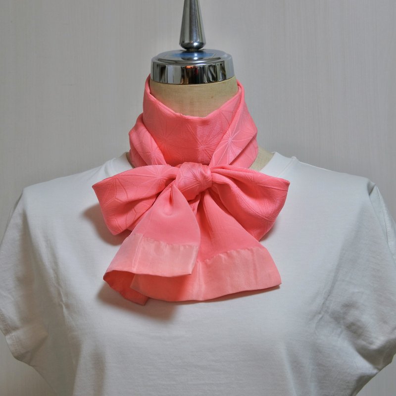 着物リメイク　帯揚げで作ったストール - 圍巾/披肩 - 絲．絹 粉紅色
