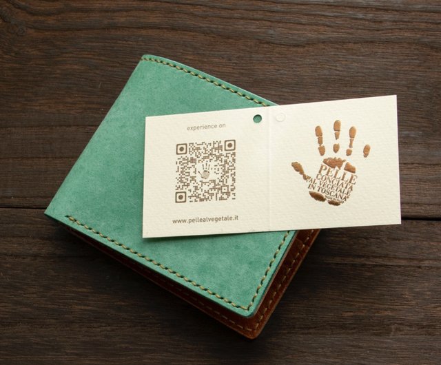 【一点物】薄い二つ折り財布　ハンドメイド イタリアンレザー 手縫い 手染め 一点物】薄い二つ折り財布 ハンドメイド イタリアンレザー 手縫い 手染め