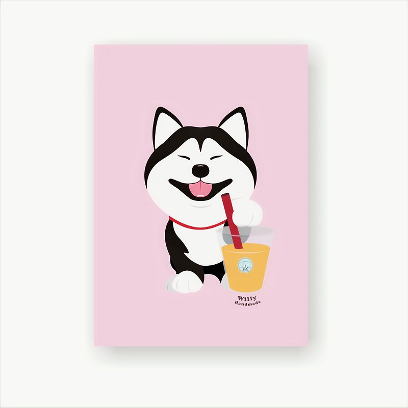 Shiba Inu Loves Thai Milk Tea Postcard - Cards & Postcards - Paper 