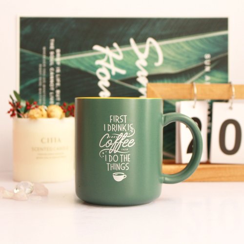 日日印 【Coffee lover】定製陶瓷馬克杯啞光咖啡杯 大容量杯子