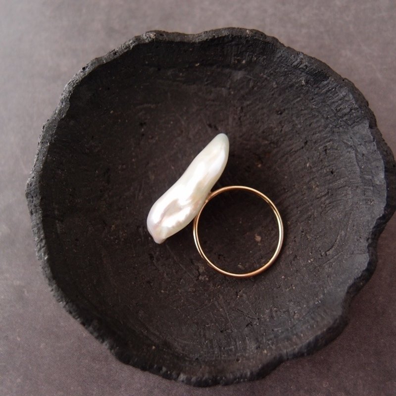 Baroque Pearl Ring【K14gf】大粒 バロックパール 指輪【11号 flat】 - 戒指 - 寶石 白色