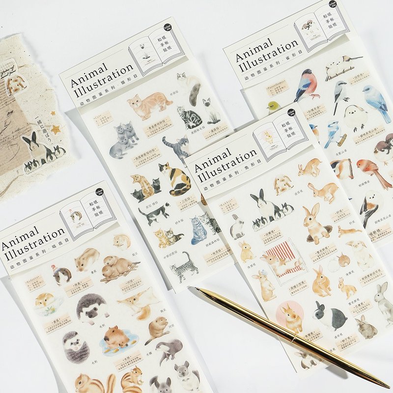 Infeel.Me warm air and paper stickers [animal illustration manual series] PDA sticker - Stickers - Paper Multicolor