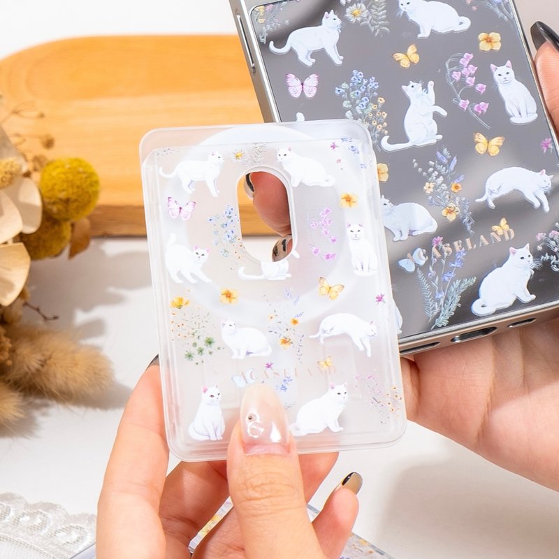 客製化 | 貓系田園風 透明磨砂 MagSafe Card Holder - 手機配件 - 塑膠 