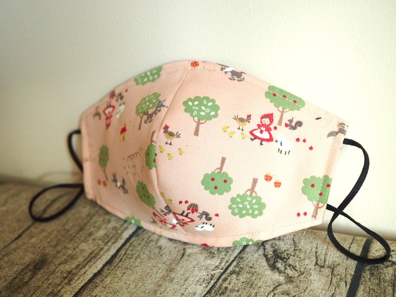 Handmade cotton linen mask - หน้ากาก - ผ้าฝ้าย/ผ้าลินิน สึชมพู