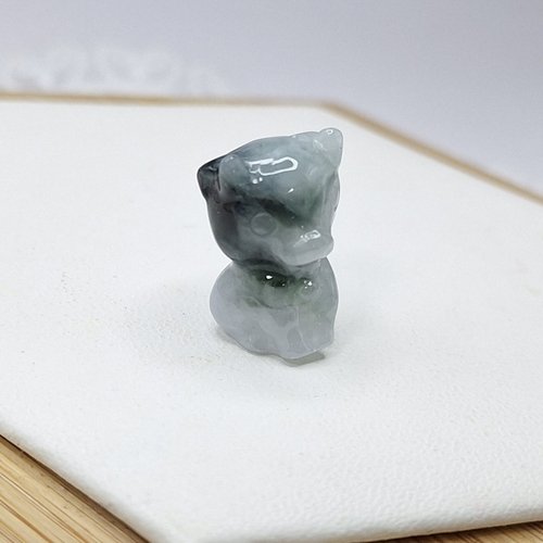 Carved Pig Natural Burmese Jadeite Pendant, Genuine Grade A Jadeite Pendant, Chinese Zodiac Jadeite high quality Pig Carving Pendant, Green Jade Pendant