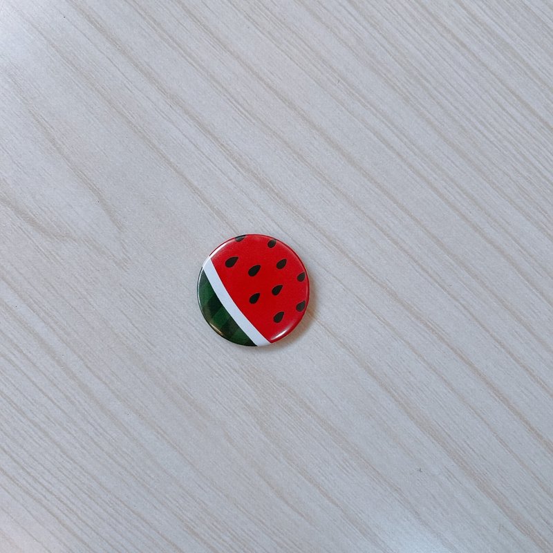 Watermelon Badge Magnet 25mm - Other - Plastic White