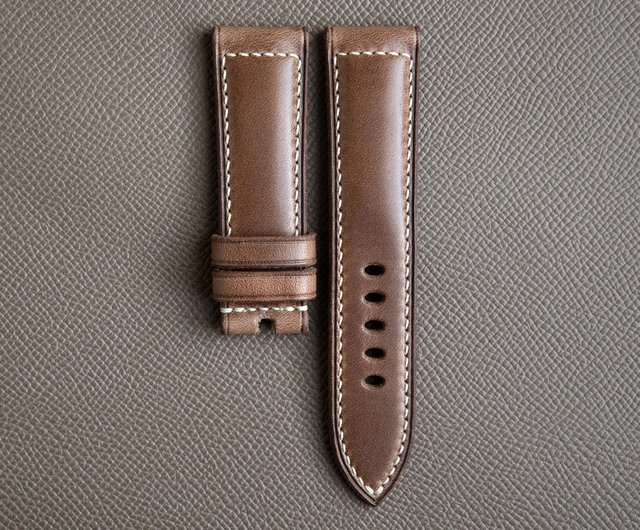 Natural color Chromexcel leather Panerai style custom watch strap