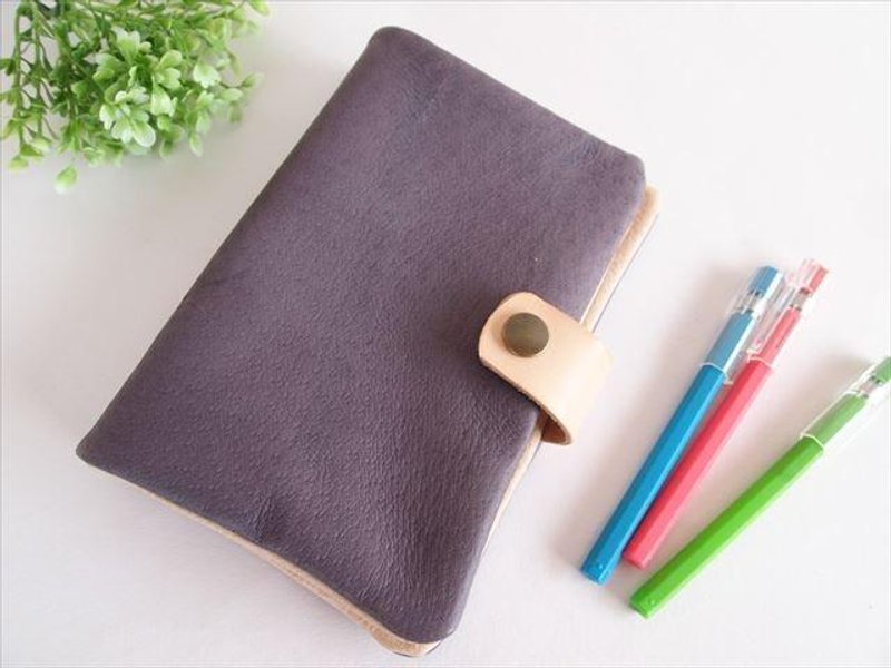【SALE】バイブルサイズ バインダー手帳【定番カラー】ぶた革やわらか手帳カバー【受注生産】レザー - 筆記本/手帳 - 真皮 紫色