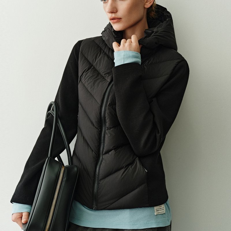 High Loft 90% White Goose Down French Minimalist / Patchwork Down Jacket / Downproof & Slimming Goose Down Coat - Women's Tops - Other Materials Multicolor