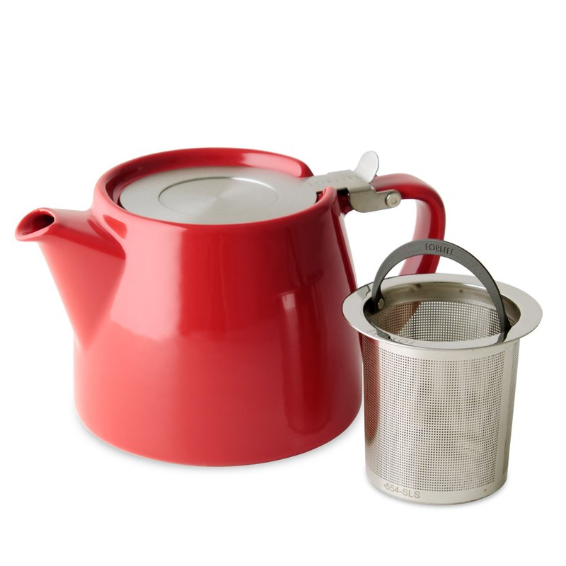 [Holiday Gift] American FORLIFE Tree Stump Teapot - Red - Teapots & Teacups - Porcelain Red