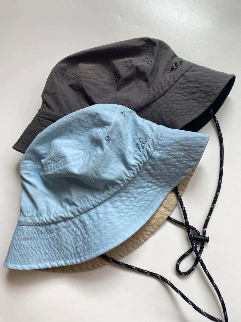 Nylon Bucket Hat with datachable strap / 2 colors - Hats & Caps - Nylon Blue