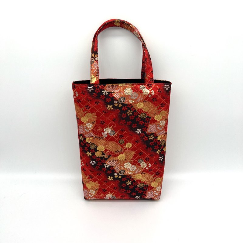 Japanese pattern handbag made from Nishijin-ori and brocade fabric - Handbags & Totes - Polyester Multicolor