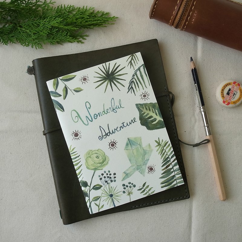 ✴Adventure Notebook ✴ blank sketching notebook (1) - สมุดบันทึก/สมุดปฏิทิน - กระดาษ สีเขียว