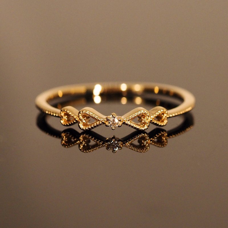 18K Gold Diamond Ribbon Ring - แหวนทั่วไป - เครื่องประดับ 